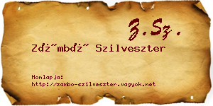 Zámbó Szilveszter névjegykártya