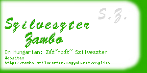 szilveszter zambo business card